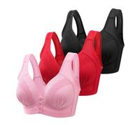 Pack de 3 sujetadores bustier para mujer pechos grandes sin aros sujetador delantero con cierre de cremallera tallas grandes acolchados tirantes ajustables bralette para sentirse bien