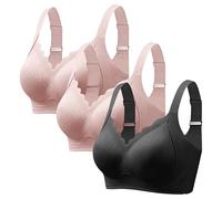 Pack de 3 sujetadores deportivos para mujer sin aros, push up, para pechos grandes, suaves, sin costuras, clásicos, cómodos, con copa completa, bralette, ligera transpirabilidad, sujetadores tipo