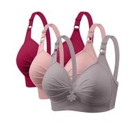 Pack de 3 sujetadores para mujer, cómodos, sin aros, pechos grandes, copas completas, bralette, ropa interior sin costuras, fuerte sujeción frontal, tirantes ajustables, tops push up, sujetador suave