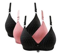 Pack de 3 sujetadores para mujer sin aros push up con gran soporte tallas grandes algodón bralette con fuerte sujeción anti flacidez con tirantes ajustables bralette con puntos de lunares sujetadores