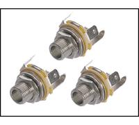 Pack de 3 unidades de clavijas Neutrik de guitarra largas (6,3 mm)