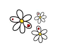 Pack de 3 Unidades Pegatinas flores para coches, motos, cascos, portátil y cualquier superficie plana, Vinilo Polimérico Exterior Resistente al Calor y al Frío.