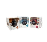 Pack de 3 Velas Aromáticas en Vaso de Cristal +30 Horas Duración | Fragancias Canela, Océano y Frutos Rojos | Ambiente Cálido y Acogedor | Velas Perfumadas Para el Hogar