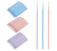 Pack De 300 Aplicadores Micro Para Extensiones De Cejas De Uso Único, Perfectos Para Aplicaciones De Belleza, Uso Dental Y Proyectos Creativos (Violeta, Rosa, Azul), Aplicador Micro Cepillos