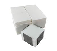 Pack de 300 Servilletas Cocktail de Papel Blancas + Servilletero de Mesa Acero Inox - Textura micropunto - Más Gruesas y Absorbentes - 10 x 10 cm Plegadas - Hostelnovo