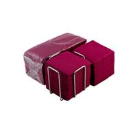 Pack de 300 Servilletas Cocktail de Papel Burdeos + Servilletero de Mesa Acero Inox - Textura micropunto - Más Gruesas y Absorbentes - 10 x 10 cm Plegadas - Hostelnovo