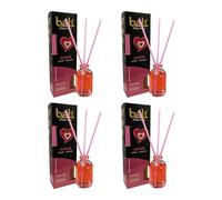 Pack de 4 Bali fragancias Ambientador Mikado AMOR Difusor con varillas de ratán para tu salón, comedor o cualquier estancia de tu hogar, fragancias seleccionadas, Aromaterapia, Perfumado (30 ml)
