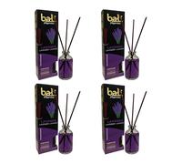 Pack de 4 Bali fragancias Ambientador Mikado LAVANDA Difusor con varillas de ratán para tu salón, comedor o cualquier estancia de tu hogar, fragancias seleccionadas, Aromaterapia, Perfumado (30 ml)