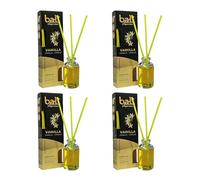 Pack de 4 Bali fragancias Ambientador Mikado VAINILLA Difusor con varillas de ratán para tu salón, comedor o cualquier estancia de tu hogar, fragancias seleccionadas, Aromaterapia, Perfumado (30 ml)