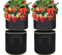 Pack de 4 bolsas de cultivo de patatas de 15 galones, macetero de fresa, bolsa de cultivo de tomates, contenedor de cultivo de verduras, cubo de patatas para el cultivo, bolsas de plantación de