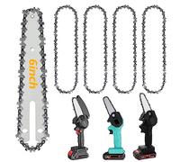 Pack de 4 Cadenas de Motosierra Telescópica 3/8" LP para Espadas de 20 cm, 37 eslabones, 1.3mm - Cadena de bajo retroceso, cadena mini motosierra 6 pulgadas se utilizan en huertos, granjas, parques