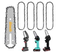 Pack de 4 Cadenas de Motosierra Telescópica 3/8" LP para Espadas de 24 cm, 48 eslabones, 1.3mm - Cadena de bajo retroceso, cadena mini motosierra 8 pulgadas se utilizan en huertos, granjas, parques