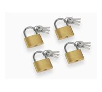 Pack De 4 Cadenas Meister De 35 Mm, Cuerpo De Latón, Grillete En U Redondeado De Acero Y 3 Llaves Por Candado