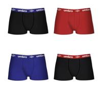 Pack de 4 Calzoncillos Bóxer, 100% Algodón, GLD Azul + Rojo + Negro, Umbro