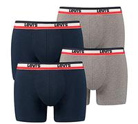Pack de 4 calzoncillos tipo bóxer Levis SPRTSWR con logotipo de letra