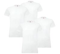 Pack de 4 camisetas Levis Solid Crew para hombre, cuello redondo, algodón elástico, 300 - blanco, L