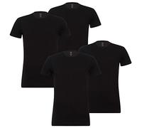 Pack de 4 camisetas Levis Solid Crew para hombre, cuello redondo, algodón elástico, 884 - Jet Black, M