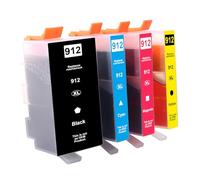 Pack de 4 Cartuchos 912 XL 912XL - Compatibles con HP 912 para OfficeJet 8010 8012 8013 8014 8015 8017 OfficeJet Pro 8020 8021 8022 8023 8024 8025 (No HP+)