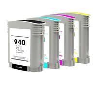 Pack de 4 Cartuchos de Tinta 940XL C4906A Negro C4907A Cian C4908A Magenta C4909A Amarillo Compatible with HP