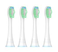 Pack de 4 cepillos de repuesto compatibles con Philips Soni-care, apto para series HX3/6/8/9, accesorio Click-on, cerdas suaves para una limpieza profunda y suave de los dientes