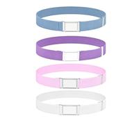 Pack de 4 cinturones infantiles elásticos cinturón elástico niños Cinturón para niños con hebilla cuadrada Cinturón infantil ajustable. Para niños niñas jeans pantalones cortos vestido