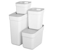 Curver pack 4 cubos de reciclaje ready to collect (30l + 20l + 10l + 5l) blanco