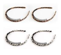 Pack De 4 Diademas De Tela, Diademas Antideslizantes, Diademas Para El Cabello Para Mujer, Diademas De Moda, Diademas Retro, Diademas Con Estampado De Leopardo, Accesorios De Vestir