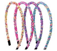 Pack de 4 diademas para niñas, bandas para el cabello con chispitas, diademas brillantes y antideslizantes con lentejuelas, multicolor, duraderas y cómodas