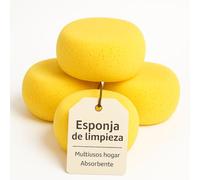 Pack de 4 Esponjas Hidrófilas Suaves Absorbentes Recién Nacido Piel Delicada Bebé Aseo Diario Grandes Resistentes Higiénicas Larga Duración Higiene Amarillas Unisex Baño Infantil Hidratante