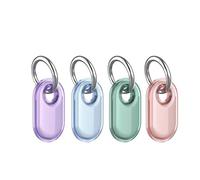 Pack de 4 Fundas para Samsung Smart Tag 2 con Llavero, Carcasa de TPU Impermeable, Protección Anticaídas y Antirrayaduras, para Localizar Equipaje, Mochilas, Llaves