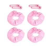 Pack De 4 Gomas Para El Pelo De Terciopelo, 4 Pinzas Para El Pelo Para Niñas, Gomas Para El Pelo Rosas Para Niñas, Accesorios Para El Pelo Para Niñas Y Mujeres