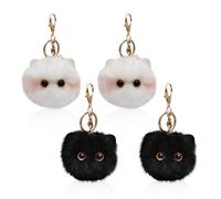 Pack De 4 Llaveros De Gatos, Llaveros De Felpa, Llaveros Lindos, Llaveros Creativos, Llaveros Decorativos