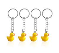 Pack De 4 Llaveros Pequeños De Pato Amarillo, Llaveros Creativos De Dibujos Animados, Mini Llaveros De Pato, Lindos Coles Decorativos