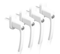 Pack de 4 Manillas para Ventanas con Seguridad Infantil - Manilla de Ventana y Puerta de Balcón de Aluminio Blanco Eje 35mm Resistente y Fácil de Instalar (con Llave)