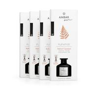 Pack de 4 Mikado Ambar Zen Salted Caramel Pack de 4 | Ambientador Mikado Premium 40 ml x4 | Difusor de Varillas Aroma Caramelo Salado y Vainilla | Fragancia Duradera para Hogar, Oficina y Baño
