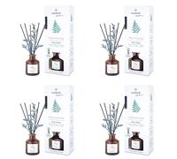 Pack de 4 Mikados Ámbar Zen Palo Santo - Difusores de Fragancia Relajante con Diseño Decorativo,Aroma Mirra Madera de guayacán petalos de Violeta Musk Ideal para el Hogar u Oficina (40 ml*4)