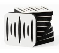 Pack de 4 mini paneles acústicos de absorción y diffusion del sonido | Absorción - Difusión - Reflexión - Insonorización | 23 × 23 cm | Color de placas perforadas: [COLUMBIA | Blanco]