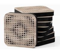 Pack de 4 mini paneles acústicos de absorción y diffusion del sonido | Absorción - Difusión - Reflexión - Insonorización | 23 × 23 cm | Color de placas perforadas: [ELYSIUM | Sonoma]