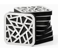 Pack de 4 mini paneles acústicos de absorción y diffusion del sonido | Absorción - Difusión - Reflexión - Insonorización | 23 × 23 cm | Color de placas perforadas: [AKAT | Plástico blanco brillante]