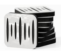 Pack de 4 mini paneles acústicos de absorción y diffusion del sonido | Absorción - Difusión - Reflexión - Insonorización | 23 × 23 cm |Color de placas perforadas:[COLUMBIA | Plástico blanco brillante]