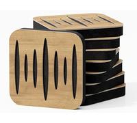 Pack de 4 mini paneles acústicos de absorción y diffusion del sonido | Absorción - Difusión - Reflexión - Insonorización | 23 × 23 cm | Color de placas perforadas: [COLUMBIA | Roble]