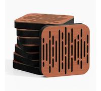 Pack de 4 mini paneles acústicos de absorción y diffusion del sonido | Reducción del ruido - Control de reflexiónes - Insonorización | 23 × 23 cm | Color de placas perforadas: [WAVE-d | Cerezo]