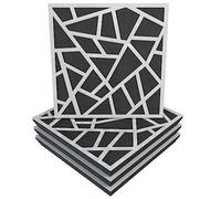 Pack de 4 paneles acústicos absorbentes/difusores | 50 x 50 x 5 cm | Absorción - Difusión - Reflexión - Insonorización | Plástico perforado: [ x4 SKYROSS | Plástico blanco brillante]