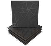 Pack de 4 paneles acústicos absorbentes/difusores | 50 x 50 x 5 cm | Absorción - Difusión - Reflexión - Insonorización | Madera laminada perforada: [ x4 SKYROSS | Negro]
