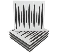 Pack de 4 paneles acústicos absorbentes/difusores | 50 x 50 x 5 cm | Absorción - Difusión - Reflexión - Insonorización | Madera laminada perforada: [ x4 PULSAR | Blanco]