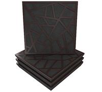 Pack de 4 paneles acústicos absorbentes/difusores | 50 x 50 x 5 cm | Absorción - Difusión - Reflexión - Insonorización | Madera laminada perforada: [ x4 SKYROSS | Wengué]
