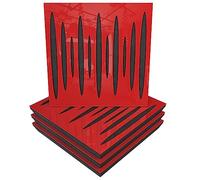 Pack de 4 paneles acústicos absorbentes/difusores | 50 x 50 x 5 cm | Absorción - Difusión - Reflexión - Insonorización | Plástico perforado: [ x4 PULSAR | Plástico rojo brillante]