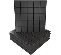 Pack de 4 paneles acústicos absorbentes/difusores | 50 x 50 x 5 cm | Absorción - Difusión - Reflexión - Insonorización | Placas de color: [ x4 GRID | Negro]