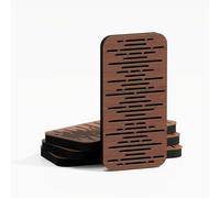 Pack de 4 paneles acústicos estrechos | Absorción y difusión del sonido para control de reflexiones | 23 × 46 cm | Color de placas perforadas: [WAVE-18 | Nogal]