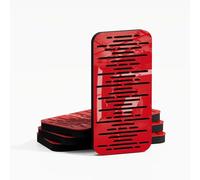 Pack de 4 paneles acústicos estrechos | Absorción y difusión del sonido para control de reflexiones | 23 × 46 cm | Color de placas perforadas: [WAVE-18 | Plástico rojo brillante]